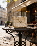 Sac tissé crème - détails dorés