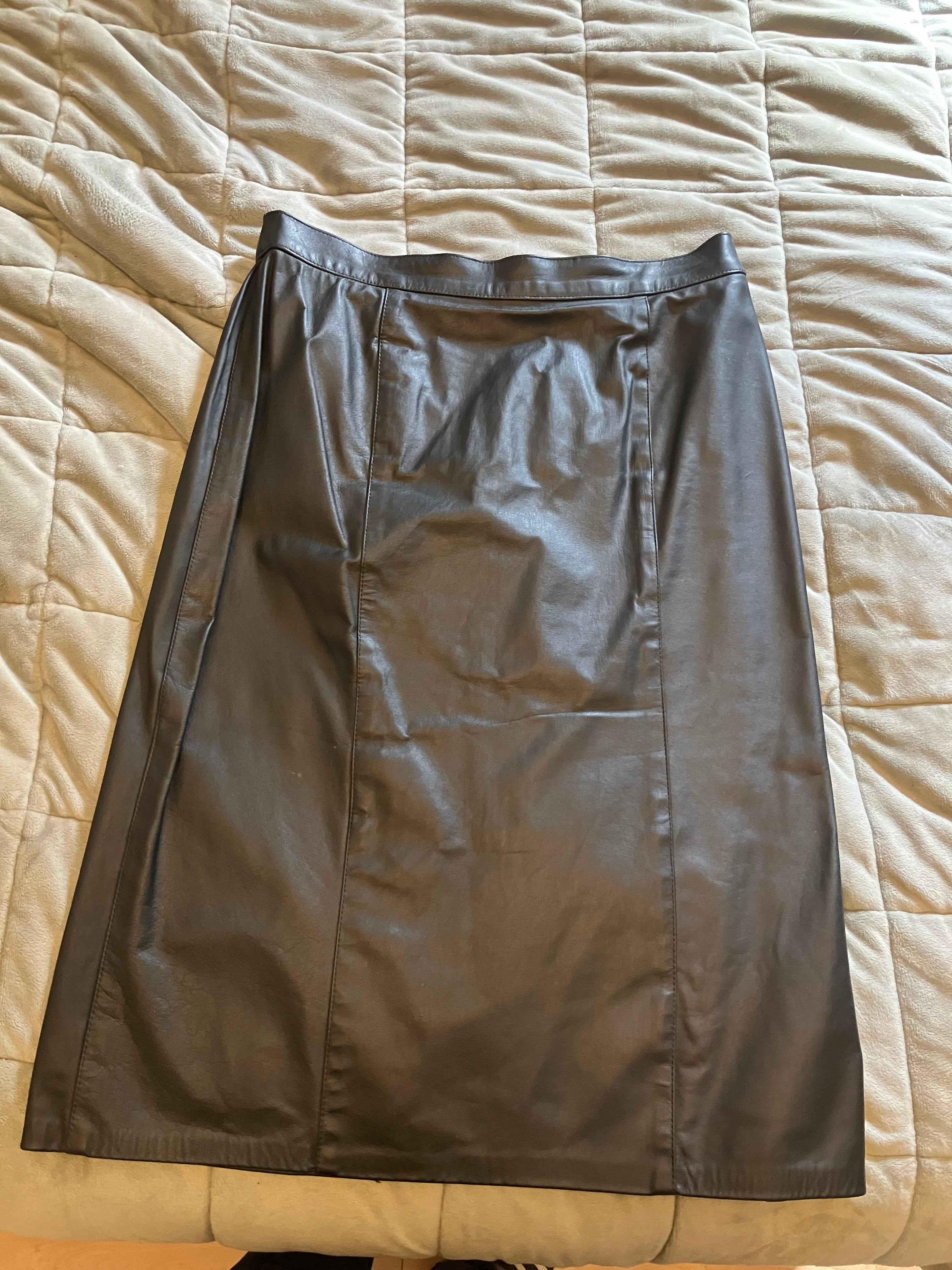 Jupe noir cuir Vintage - M
