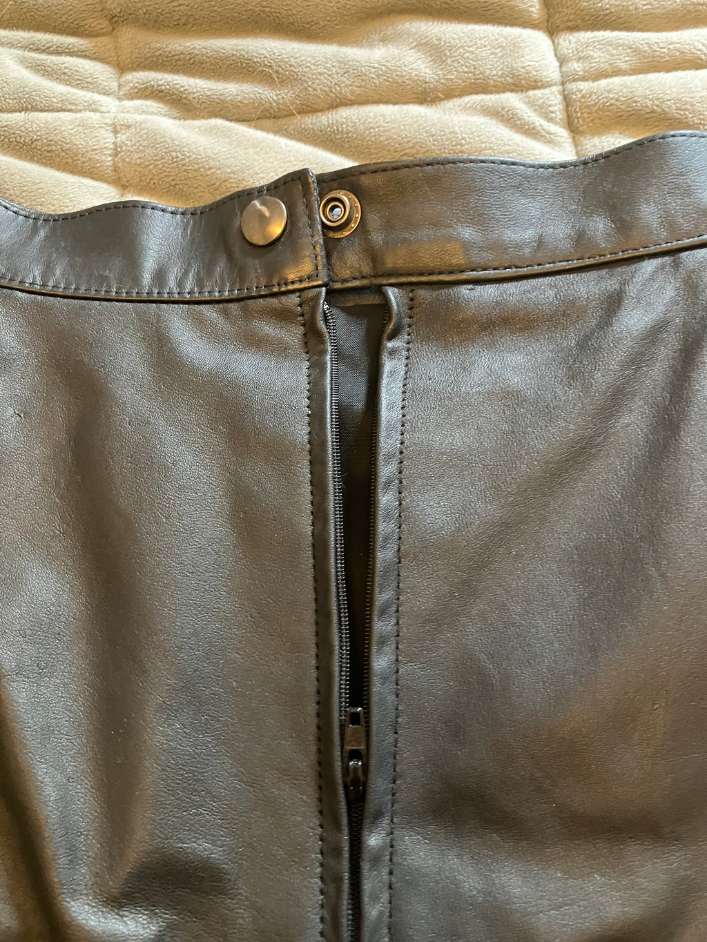 Jupe noir cuir Vintage - M