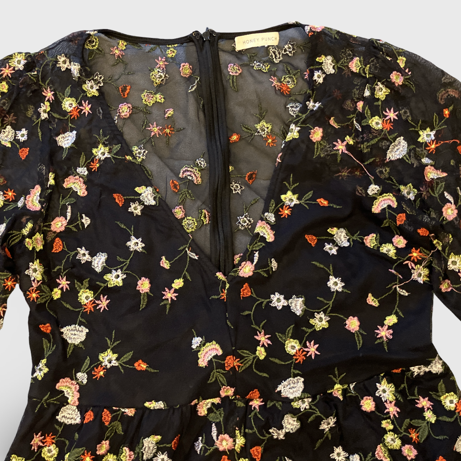Robe/short noir fleurie Honey Punch - M