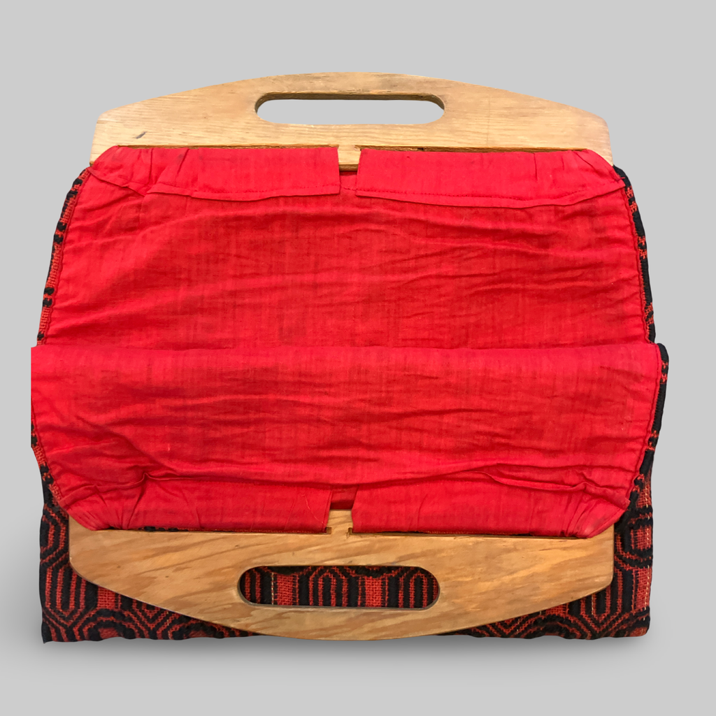 Sac vintage à poignées de bois