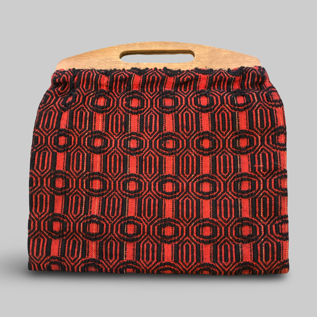Sac vintage à poignées de bois