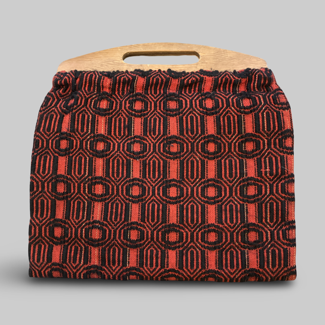 Sac vintage à poignées de bois